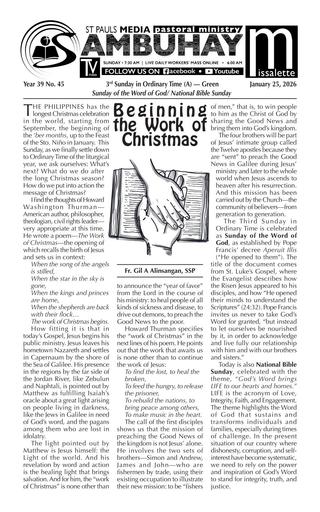 E220260125 3rd Sunday in Ordinary Time